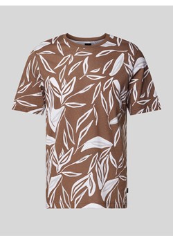 T-shirt z prążkowanym okrągłym dekoltem ze sklepu Peek&Cloppenburg  w kategorii T-shirty męskie - zdjęcie 173984368