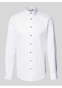 Koszula biznesowa o kroju slim fit z tkaniny two-ply z kołnierzykiem typu kent ze sklepu Peek&Cloppenburg  w kategorii Koszule męskie - zdjęcie 173984389