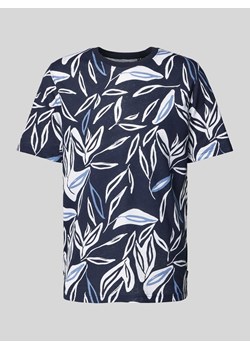 T-shirt z prążkowanym okrągłym dekoltem ze sklepu Peek&Cloppenburg  w kategorii T-shirty męskie - zdjęcie 173984529