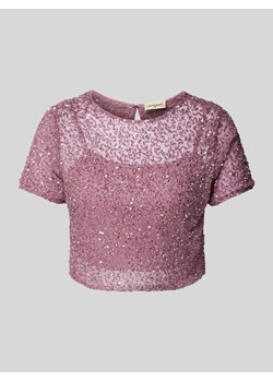T-shirt krótki z cekinowym obszyciem ze sklepu Peek&Cloppenburg  w kategorii Bluzki damskie - zdjęcie 173984549
