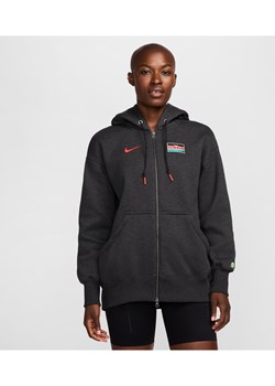 Damska bluza o kroju oversize z kapturem i zamkiem na całej długości Nike Team Kenya Phoenix Fleece - Czerń ze sklepu Nike poland w kategorii Bluzy damskie - zdjęcie 173984879