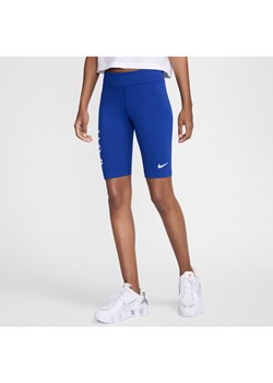 Damskie kolarki ze średnim stanem Nike USA Essentials - Niebieski ze sklepu Nike poland w kategorii Szorty - zdjęcie 173984926