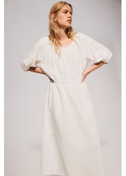 H & M - Bawełniana sukienka ze sznurkiem - Biały ze sklepu H&M w kategorii Sukienki - zdjęcie 173984987