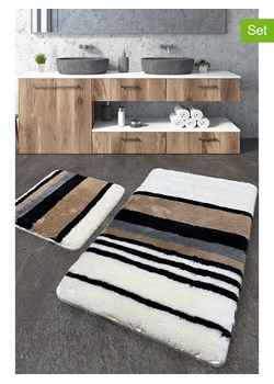 Elizabed Dywaniki łazienkowe (2 szt.) w kolorze kremowo-jasnobrązowym ze sklepu Limango Polska w kategorii Akcesoria łazienkowe - zdjęcie 173987288