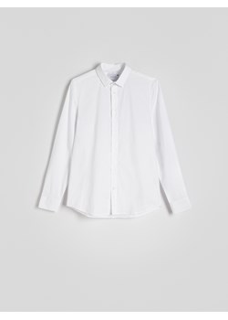 Reserved - Gładka koszula slim fit - biały ze sklepu Reserved w kategorii Koszule męskie - zdjęcie 173989026