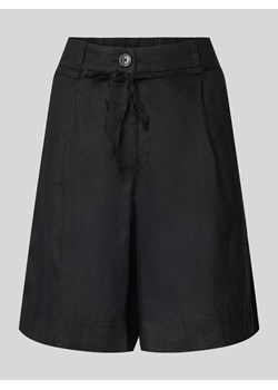 Szorty lniane z prostą nogawką i wiązanym paskiem model ‘MARILLA’ ze sklepu Peek&Cloppenburg  w kategorii Szorty - zdjęcie 173989519