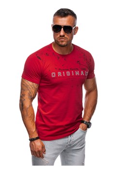 T-shirt męski z nadrukiem 1984S - czerwony ze sklepu Edoti w kategorii T-shirty męskie - zdjęcie 173990228