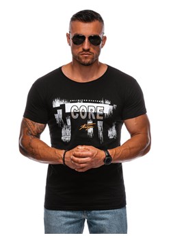 T-shirt męski z nadrukiem 1981S - czarny ze sklepu Edoti w kategorii T-shirty męskie - zdjęcie 173990238