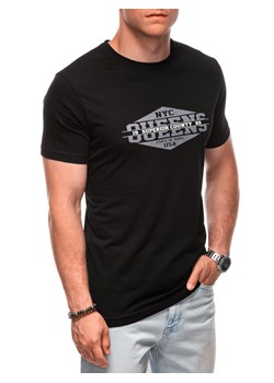 T-shirt męski z nadrukiem 1987S - czarny ze sklepu Edoti w kategorii T-shirty męskie - zdjęcie 173990258