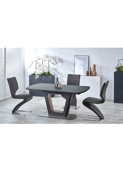 Antracytowy rozkładany stół z 4 krzesłami - Tanumo ze sklepu Edinos.pl w kategorii Zestawy mebli kuchennych - zdjęcie 173991456