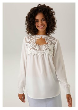 Aniston Bluzka w kolorze białym ze sklepu Limango Polska w kategorii Bluzki damskie - zdjęcie 173993367