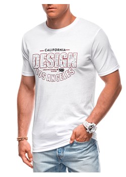 T-shirt męski z nadrukiem 1986S - biały ze sklepu Edoti w kategorii T-shirty męskie - zdjęcie 173995506