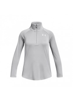 Dziewczęca bluza treningowa nierozpinana bez kaptura Under Armour Tech Graphic 1/2 Zip - szara ze sklepu Sportstylestory.com w kategorii Bluzy dziewczęce - zdjęcie 173995905