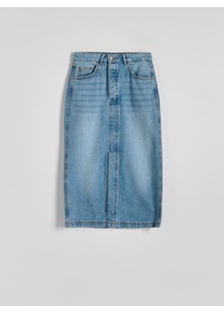Reserved - Jeansowa spódnica midi - niebieski ze sklepu Reserved w kategorii Spódnice - zdjęcie 173997919