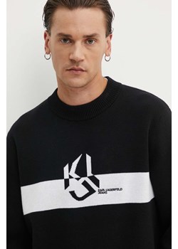 Karl Lagerfeld Jeans sweter bawełniany kolor czarny lekki 245D2000 ze sklepu ANSWEAR.com w kategorii Swetry męskie - zdjęcie 173998319