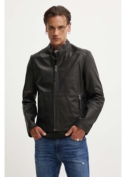 HUGO kurtka skórzana męska kolor czarny przejściowa 50516869 ze sklepu ANSWEAR.com w kategorii Kurtki męskie - zdjęcie 173998448