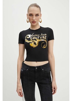 Versace Jeans Couture t-shirt damski kolor czarny 77HAHC00 CJ02C ze sklepu ANSWEAR.com w kategorii Bluzki damskie - zdjęcie 173998806