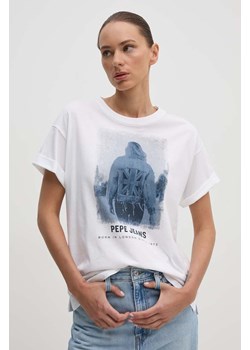 Pepe Jeans t-shirt bawełniany ELIZA damski kolor beżowy PL505890 ze sklepu ANSWEAR.com w kategorii Bluzki damskie - zdjęcie 173998827