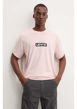 Levi&apos;s t-shirt bawełniany męski kolor różowy z nadrukiem A2082 ze sklepu ANSWEAR.com w kategorii T-shirty męskie - zdjęcie 173998878