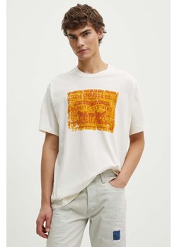 Levi&apos;s t-shirt bawełniany męski kolor beżowy z nadrukiem 87373 ze sklepu ANSWEAR.com w kategorii T-shirty męskie - zdjęcie 173998898