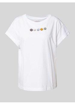 T-shirt z obszyciem z kamieni stras ze sklepu Peek&Cloppenburg  w kategorii Bluzki damskie - zdjęcie 173999468