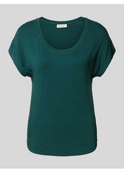 T-shirt z prążkowanym okrągłym dekoltem ze sklepu Peek&Cloppenburg  w kategorii Bluzki damskie - zdjęcie 173999567