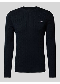 Sweter z dzianiny z wzorem warkocza ze sklepu Peek&Cloppenburg  w kategorii Swetry męskie - zdjęcie 173999647