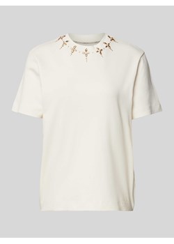T-shirt zdobiony kamieniami ze sklepu Peek&Cloppenburg  w kategorii Bluzki damskie - zdjęcie 174000277