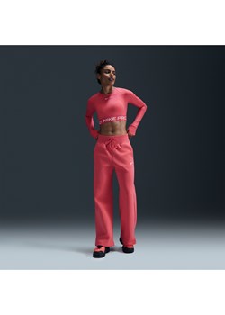 Damskie spodnie dresowe z wysokim stanem i szerokimi nogawkami Nike Sportswear Phoenix Fleece - Różowy ze sklepu Nike poland w kategorii Spodnie damskie - zdjęcie 174000889