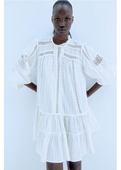 H & M - Bawełniana sukienka z koronką - Biały ze sklepu H&M w kategorii Sukienki - zdjęcie 174000978