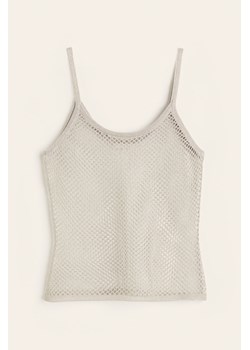 H & M - Ażurowy top na ramiączkach - Szary ze sklepu H&M w kategorii Bluzki damskie - zdjęcie 174001029
