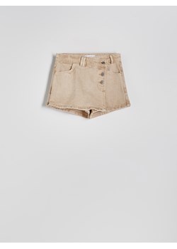 Reserved - Jeansowe spódnico-szorty - beżowy ze sklepu Reserved w kategorii Szorty - zdjęcie 174003946