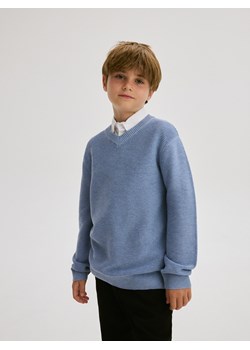 Reserved - Strukturalny sweter z bawełną - jasnoniebieski ze sklepu Reserved w kategorii Swetry chłopięce - zdjęcie 174004245