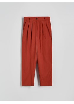 Reserved - Spodnie chino z wiskozą - jasnopomarańczowy ze sklepu Reserved w kategorii Spodnie damskie - zdjęcie 174004328