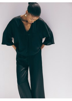 Reserved - Kopertowa bluzka z wiskozy - czarny ze sklepu Reserved w kategorii Bluzki damskie - zdjęcie 174004439