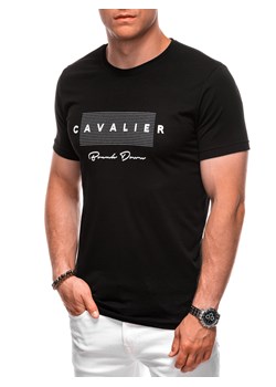 T-shirt męski z nadrukiem 1985S - czarny ze sklepu Edoti w kategorii T-shirty męskie - zdjęcie 174006485