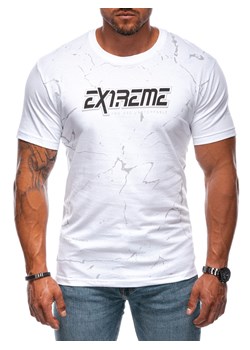 T-shirt męski z nadrukiem 1999S - biały ze sklepu Edoti w kategorii T-shirty męskie - zdjęcie 174006529