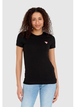 GUESS Czarny t-shirt Mini Triangle Tee, Wybierz rozmiar XL ze sklepu outfit.pl w kategorii Bluzki damskie - zdjęcie 174006799