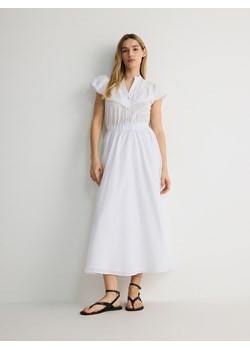 Reserved - Sukienka z ozdobnym haftem - biały ze sklepu Reserved w kategorii Sukienki - zdjęcie 174007467