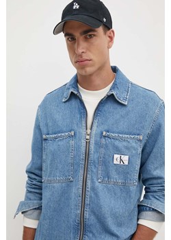 Calvin Klein Jeans kurtka jeansowa męska kolor niebieski przejściowa J30J325766 ze sklepu ANSWEAR.com w kategorii Kurtki męskie - zdjęcie 174008477