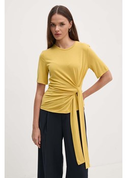 Sisley t-shirt kolor żółty 350XL106A ze sklepu ANSWEAR.com w kategorii Bluzki damskie - zdjęcie 174008905