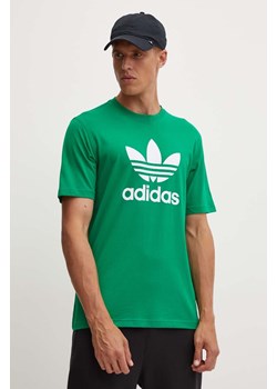 adidas Originals t-shirt bawełniany męski kolor zielony z nadrukiem IR8012 ze sklepu ANSWEAR.com w kategorii T-shirty męskie - zdjęcie 174008966