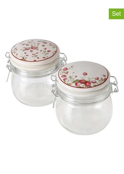 Boltze Słoiki (2 szt.) w kolorze biało-czerwonym - 450 ml ze sklepu Limango Polska w kategorii Pojemniki kuchenne - zdjęcie 174011798