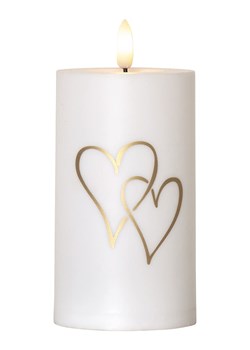 STAR Trading Świeca LED &quot;Flamme Heart&quot; w kolorze białym - wys. 14 x Ø 7 cm ze sklepu Limango Polska w kategorii Oświetlenie led - zdjęcie 174011856