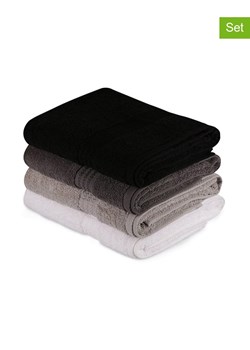 Colourful Cotton Ręczniki prysznicowe (4 szt.) w kolorze czarno-szaro-białym ze sklepu Limango Polska w kategorii Ręczniki - zdjęcie 174011948