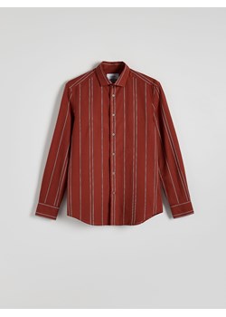Reserved - Koszula regular fit z domieszką lnu - intenstywna czerwień ze sklepu Reserved w kategorii Koszule męskie - zdjęcie 174013966