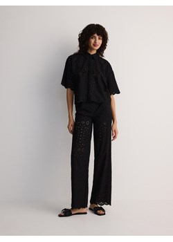 Reserved - Koszula w ażurowy wzór - czarny ze sklepu Reserved w kategorii Bluzki damskie - zdjęcie 174014027