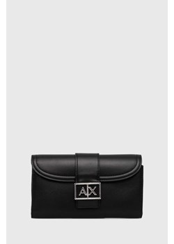 Armani Exchange portfel damski kolor czarny 948484 4F788 ze sklepu ANSWEAR.com w kategorii Portfele damskie - zdjęcie 174014189