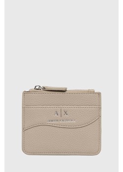 Armani Exchange etui na karty kolor beżowy 948539 CC783 ze sklepu ANSWEAR.com w kategorii Portfele damskie - zdjęcie 174014237