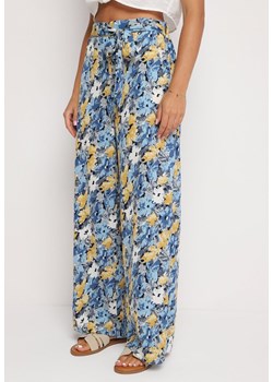 Niebieskie Szerokie Spodnie z Wysokim Stanem Nereen ze sklepu Born2be Odzież w kategorii Spodnie damskie - zdjęcie 174016386